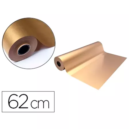 Bobina Papel Regalo Dorado 62 cm x 80 m Para Cumpleaños y Navidad Bobina Papel Regalo Dorado 62 cm x 80 m Para Cumpleaños y Navidad