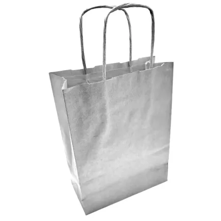 Pack 50 Bolsas Kraft Plata XS 18x24 cm para Regalos Navidad Pack 50 Bolsas Kraft Plata XS 18x24 cm para Regalos Navidad