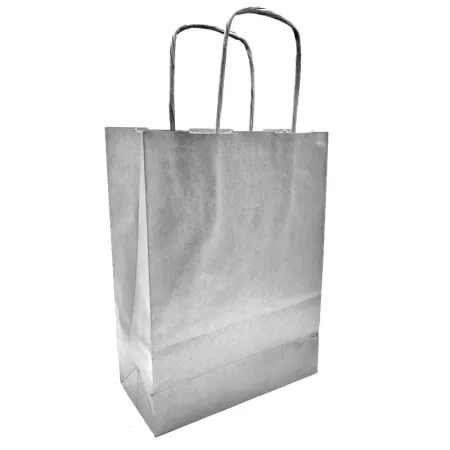 Pack 50 Bolsas Kraft Plata XS 18x24 cm para Regalos Navidad Pack 50 Bolsas Kraft Plata XS 18x24 cm para Regalos Navidad