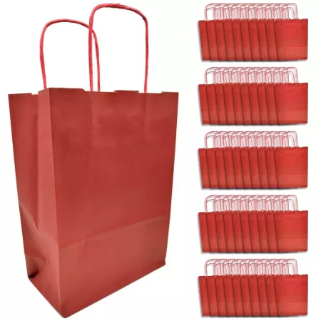 Pack 50 Bolsas Kraft Rojas XS 18x24 cm para Regalos Navidad Pack 50 Bolsas Kraft Rojas XS 18x24 cm para Regalos Navidad