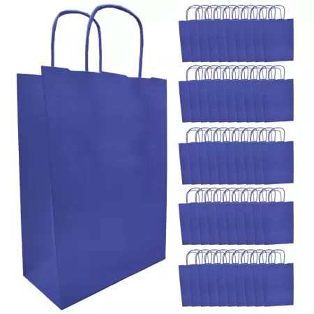 Pack 50 bolsas kraft azul XS 18x24 cm para regalos Navidad Pack 50 bolsas kraft azul XS 18x24 cm para regalos Navidad