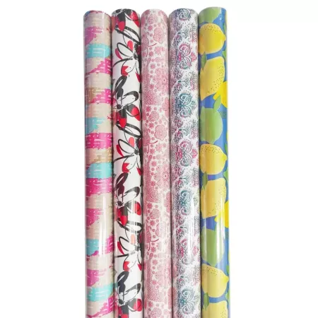 Pack 5 Rollos Papel Regalo Chic Hojas 70x200 cm Navidad Pack 5 Rollos Papel Regalo Chic Hojas 70x200 cm Navidad