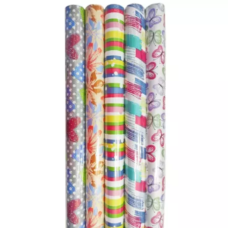 Pack 5 Rollos Papel de Regalo 70x200 cm Diseños Surtidos Pack 5 Rollos Papel de Regalo 70x200 cm Diseños Surtidos
