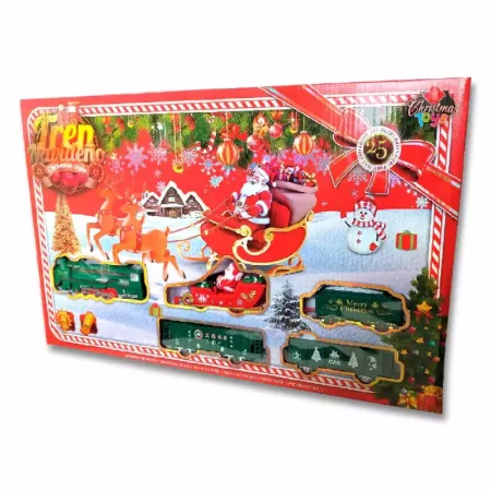 Tren Navideño 25 Piezas con Raíl 91 cm - Diversión Festiva