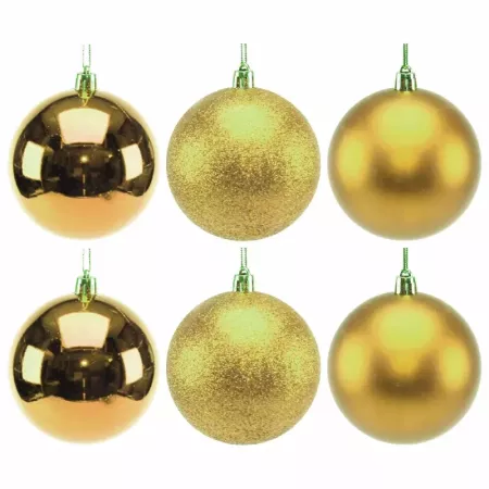 Sets 6 Bolas Navideñas Oro 8 cm - Decoración Árbol Navidad
