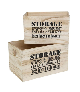 Tradineur - Set de 3 cajas de madera natural con tapa decorada, juego cajas  decorativas sin tratar, cierre metálico, almacenaje