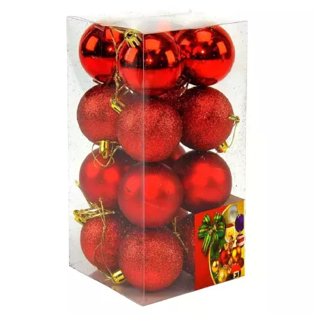 Set 16 Bolas Rojas para Árbol de Navidad Ø 5 cm Festivas Set 16 Bolas Rojas para Árbol de Navidad Ø 5 cm Festivas