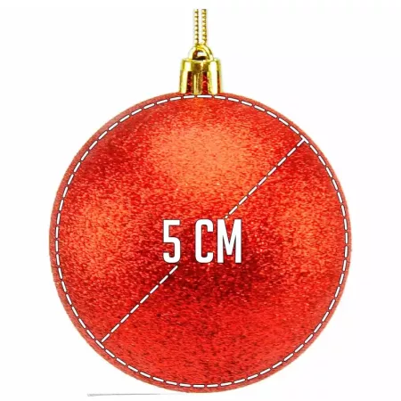 Set 16 Bolas Rojas para Árbol de Navidad Ø 5 cm Festivas Set 16 Bolas Rojas para Árbol de Navidad Ø 5 cm Festivas