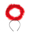 Tradineur - Corona de ángel rojo, diadema con aro, accesorios para disfraz de diablesa, carnaval, halloween, cosplay, fiesta, adultos, talla única