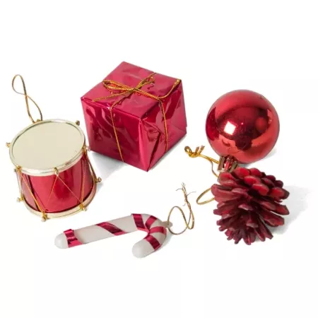 Set 20 Colgantes Navideños Rojos para Árbol – Decoración Festiva