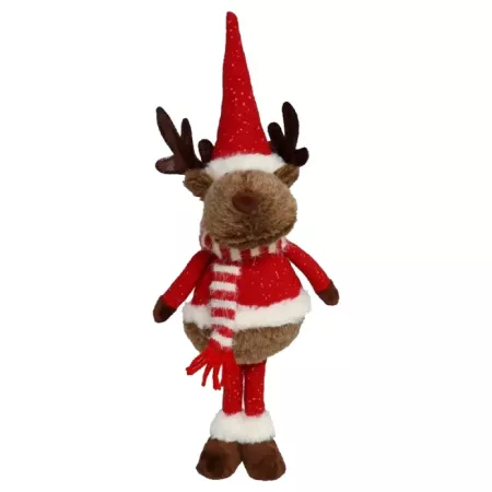 Muñeco Reno Navidad 46cm Decoración Festiva en Poliéster