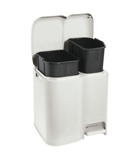  Papelera de reciclaje de residuos de 24 litros rectangulares de  doble compartimiento de reciclaje de la cocina de la papelera, papelera de  gran capacidad con tapa, cubos de reciclaje de basura