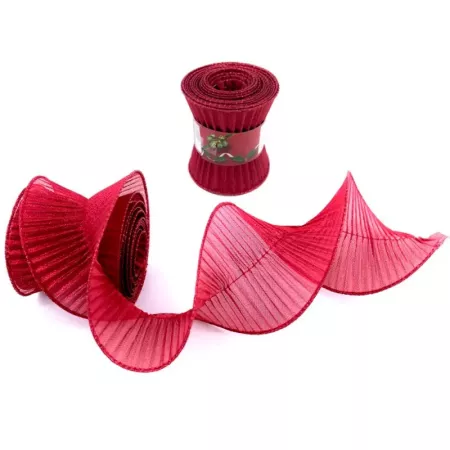 Tira de Organza Roja 10x180cm para Navidad y Manualidades