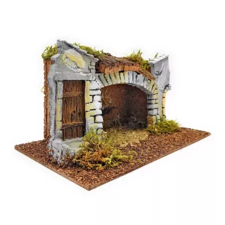Cueva de Belén artesanal de corcho pintada a mano 12x24x13 cm Cueva de Belén artesanal de corcho pintada a mano 12x24x13 cm