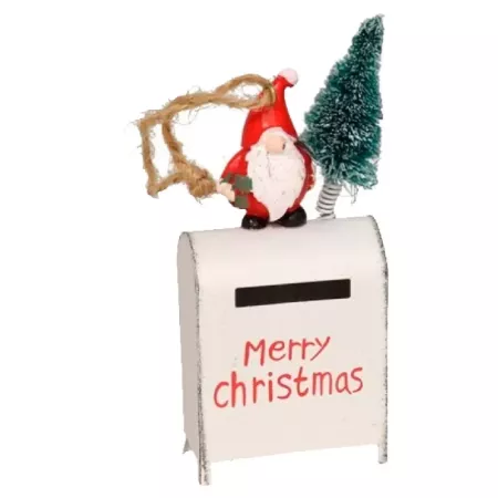Colgante Navidad Papá Noel en buzón decorativo 10x6 cm