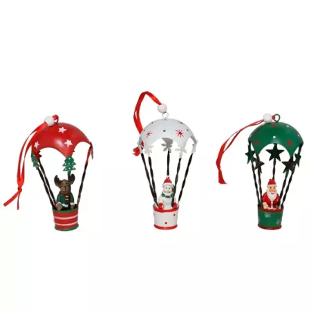 Colgante Papá Noel en globo 12x7x7 cm – Decoración Navidad