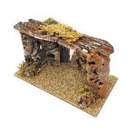Cueva de Corcho Natural para Belén, Pintada a Mano, Eco Cueva de Corcho Natural para Belén, Pintada a Mano, Eco