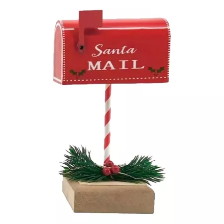 Buzón Navideño con Luz Decorativo en Cobre 19x10x8 cm