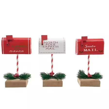 Buzón Navideño con Luz Decorativo en Cobre 19x10x8 cm