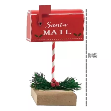 Buzón Navideño con Luz Decorativo en Cobre 19x10x8 cm