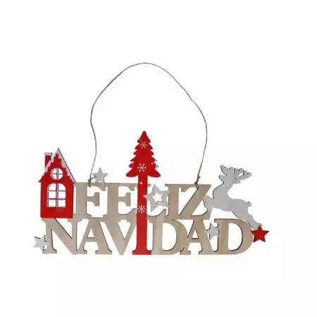 Letrero Navideño Feliz Navidad en Madera 22x42 cm Letrero Navideño Feliz Navidad en Madera 22x42 cm