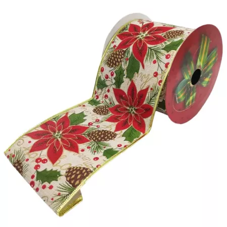 Cinta Decorativa Navideña Mate 10 cm x 4 m para Regalos