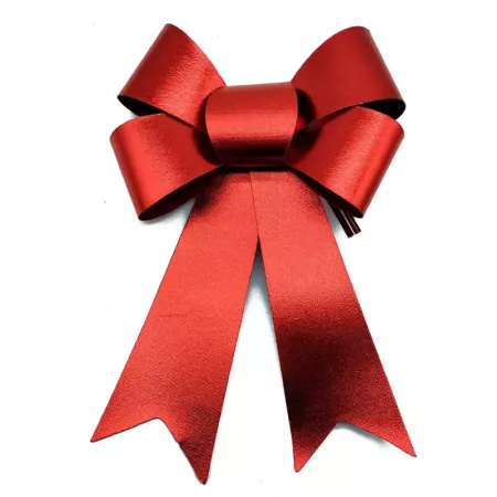 Sets 3 Lazos Navideños Rojos Lisos 24x15 cm Decoración