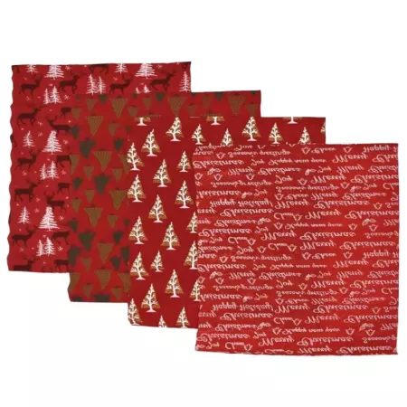 Salvamantel Navidad rojo 29x45 cm festivo rectangular