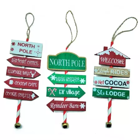 Carteles Colgantes Navideños Surtidos 16 cm para Decorar