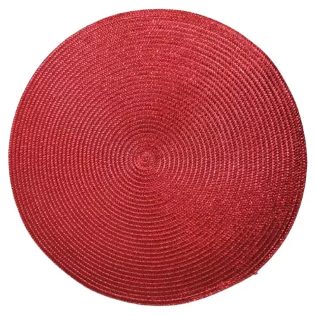 Salvamantel rojo metalizado 38 cm | Navidad y reutilizable