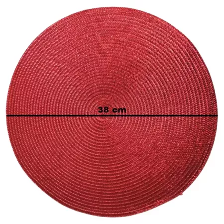 Salvamantel rojo metalizado 38 cm | Navidad y reutilizable