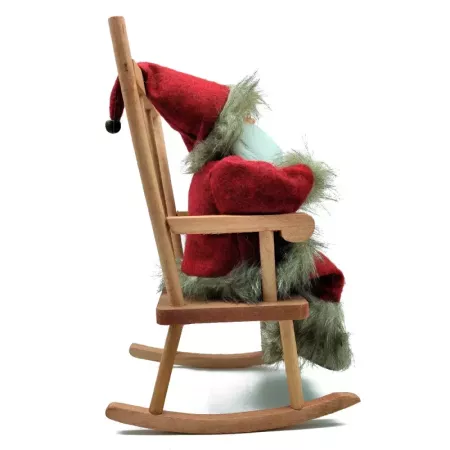 Figura Santa Claus Mecedora Navidad madera y poliéster 35 cm Figura Santa Claus Mecedora Navidad madera y poliéster 35 cm
