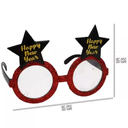Gafas Navideñas Happy New Year 10x15 cm para Fiestas