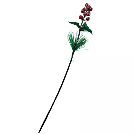 Varas de Bayas Rojas Navideñas 58 cm – Decoración Festiva Fácil
