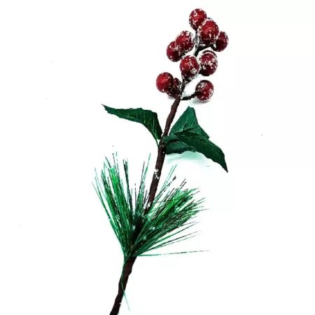 Varas de Bayas Rojas Navideñas 58 cm – Decoración Festiva Fácil