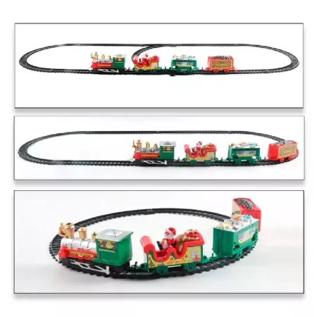Tren Navideño de Juguete 26 Piezas con Raíl 286 cm