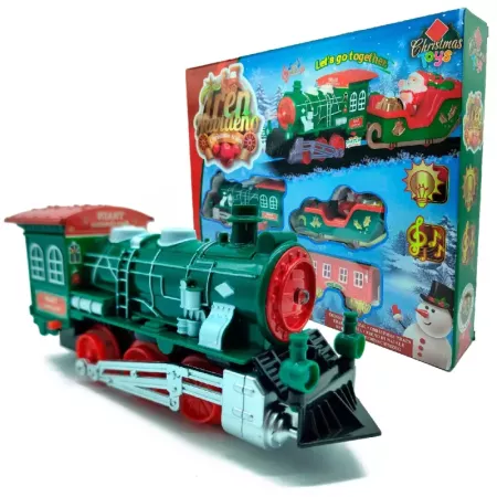 Tren Navideño de juguete 23 piezas con luces y sonido raíl de hasta 132 cm ideal para Navidad