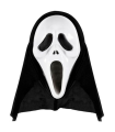 Tradineur - Máscara Scream de plástico, careta, complemento para disfraces de carnaval, Halloween, cosplay, fiestas (Adulto, 32 x 20 cm, negro y blanco)