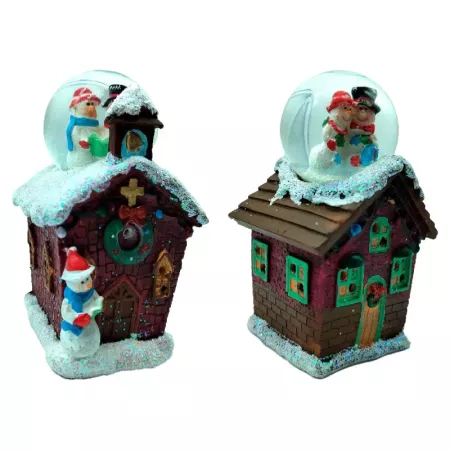 Casitas Navideñas LED con Bola de Nieve – Decoración Invierno