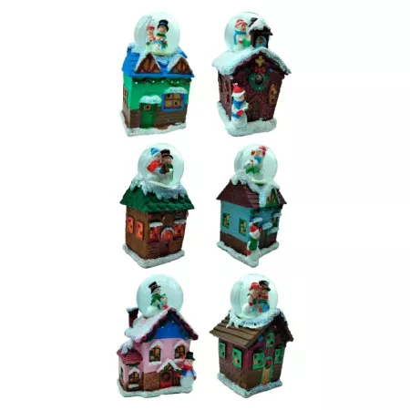 Casitas Navideñas LED con Bola de Nieve – Decoración Invierno
