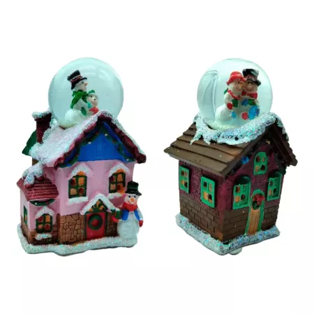 Casitas Navideñas LED con Bola de Nieve – Decoración Invierno