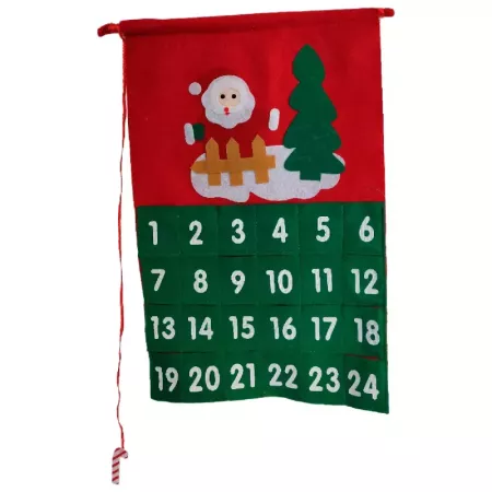 Calendario de Adviento Navideño en Poliéster 45x29 cm