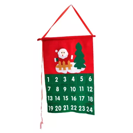 Calendario de Adviento Navideño en Poliéster 45x29 cm
