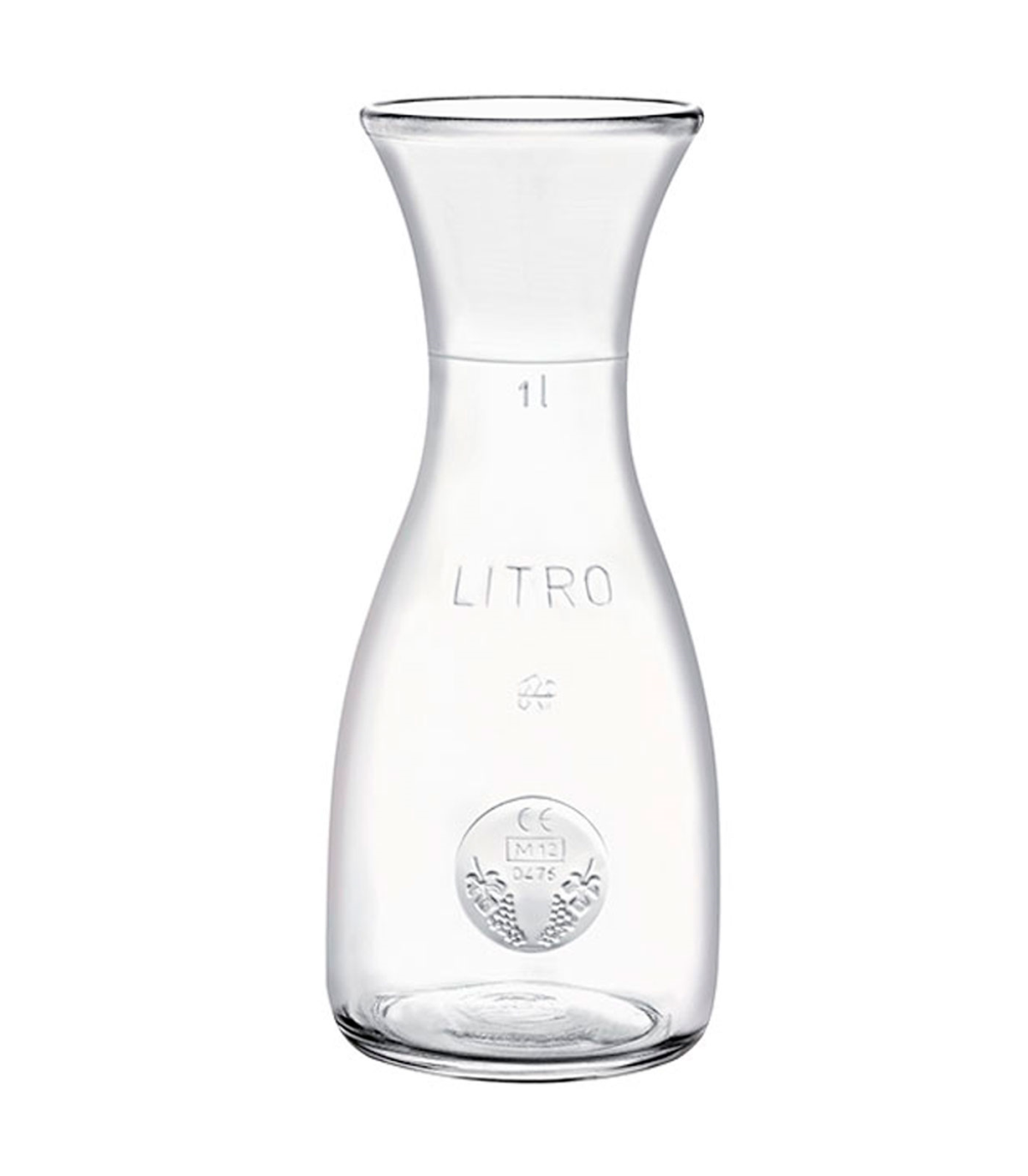 Tradineur - Garrafa de vidrio sin tapón, damajuana, botella lisa para  almacenar agua, vino, licores, bebidas, 30 x 19 cm, 4 litr