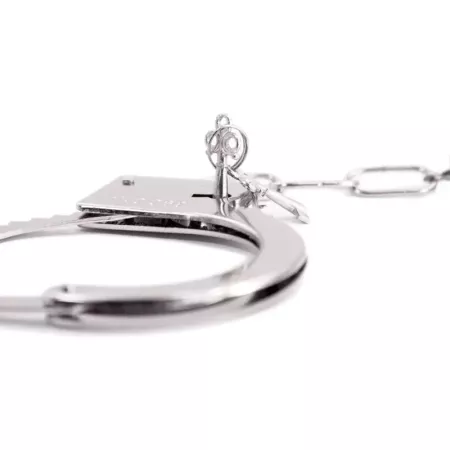 Tradineur - Pack de 3 esposas de metal de juguete, incluyen llaves y botón de seguridad, complemento para disfraces de carnaval,