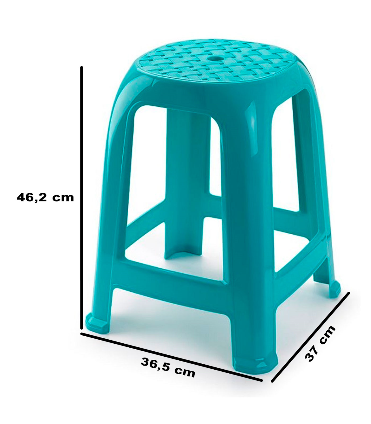 Tradineur - Taburete de plástico con reposapiés, asiento de 26 x