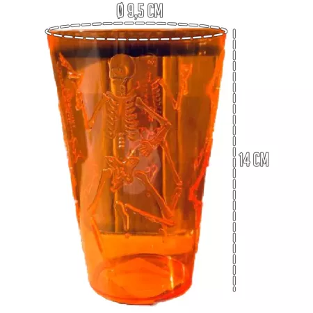 Pack 3 Vasos Esqueleto Halloween | Diseño Aleatorio 9.5x14 cm