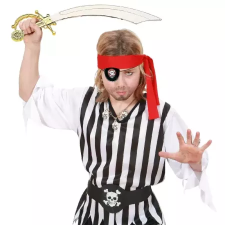 Tradineur - Set de sable pirata y parche - Fabricado en Plástico - Complemento para Disfraces de halloween y carnaval - Longitud