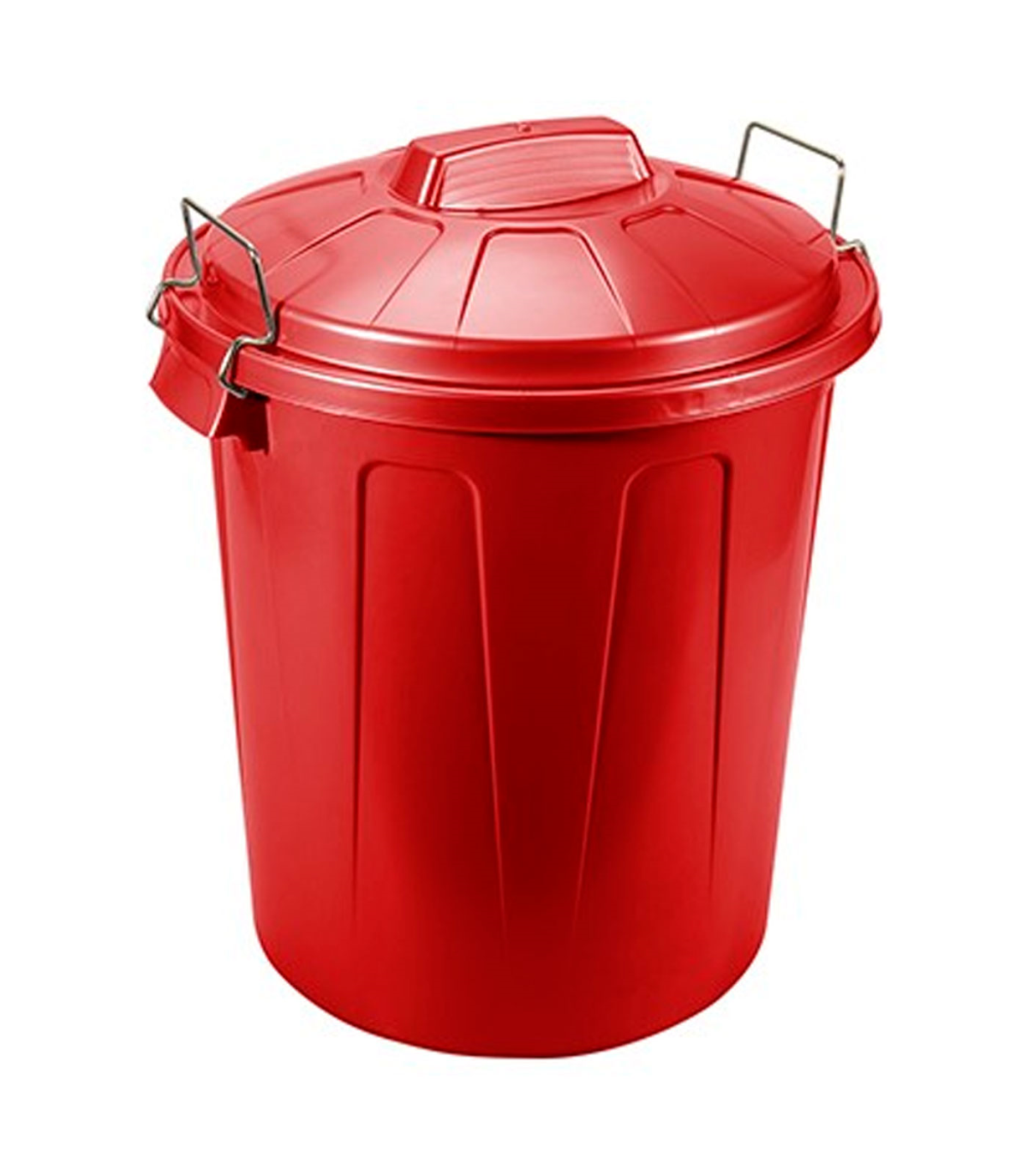 Tradineur - Cubo de basura de plástico con asas metálicas, contenedor de  residuos, papelera con tapa, reciclaje, industrial, hog