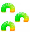 Tradineur - Pack de 3 muelles elásticos de juguete, multicolor, plástico, arco iris, resortes mágicos, regalo de fiesta, niños, cumpleaños, Navidad - 9,2 x 4,2 cm